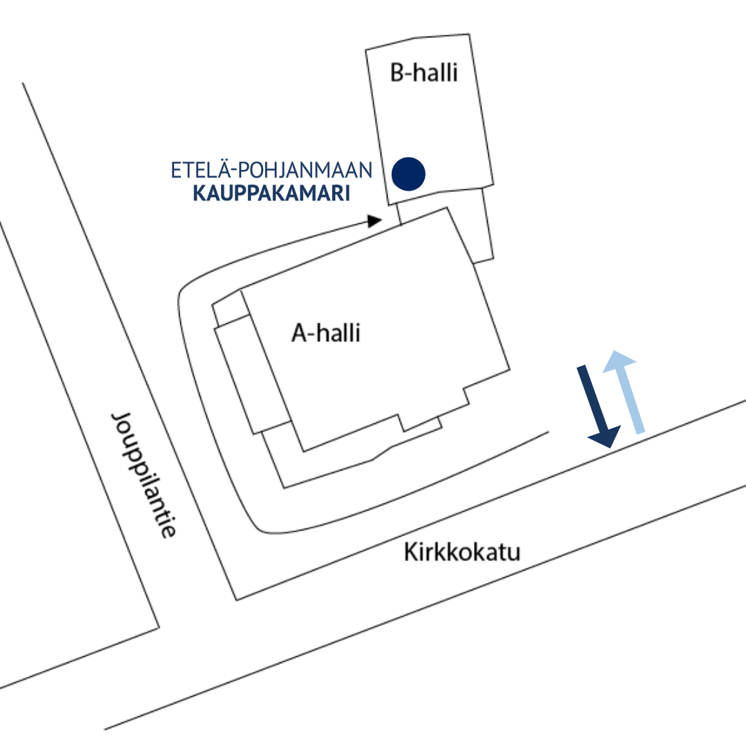Etelä-Pohjanmaan kauppakamarin toimiston sijainti Seinäjoki Areenalla
